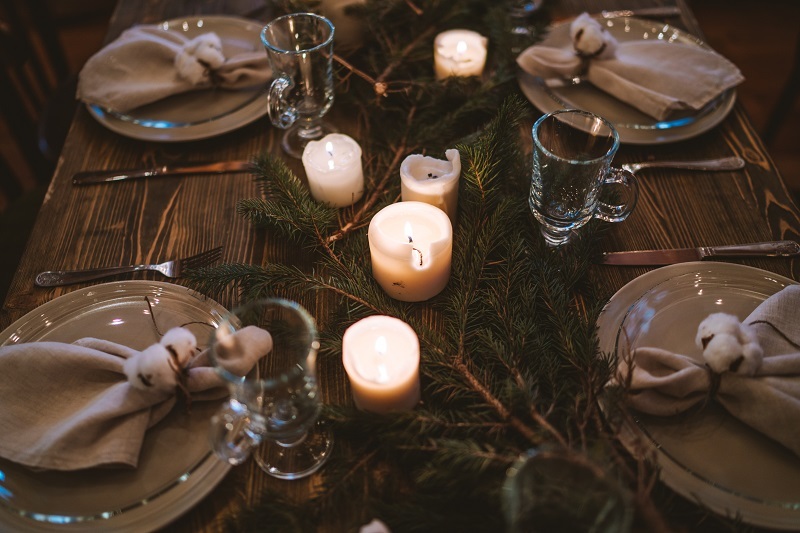 kerst natuurlijke decoratie kaarsen